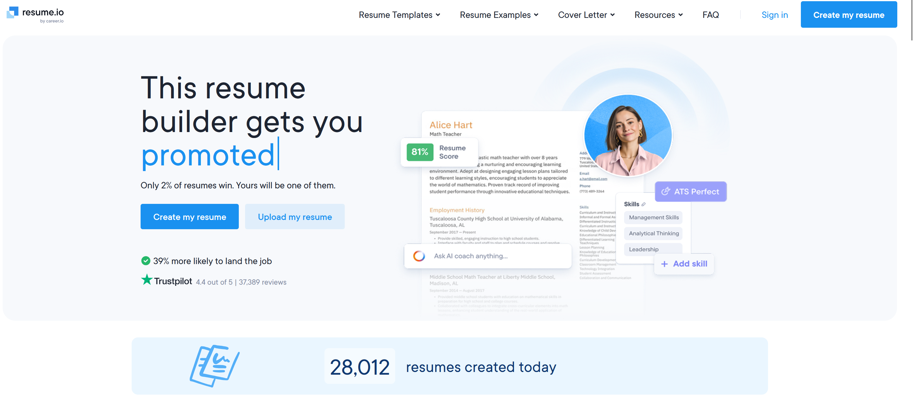 Resume.io + ChatGPT